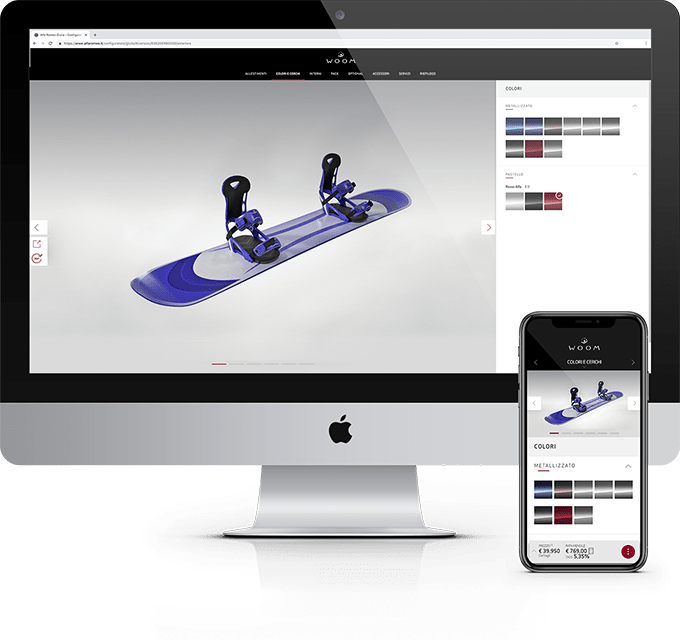 Snowboard product configurator